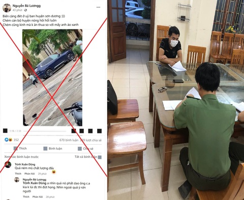Nam thanh niên đăng tin sai sự thật vụ người đàn ông cầm dao rượt đuổi công an - Ảnh 2. Nam thanh niên đăng tin sai sự thật vụ người đàn ông cầm dao rượt đuổi công an - Ảnh 2.