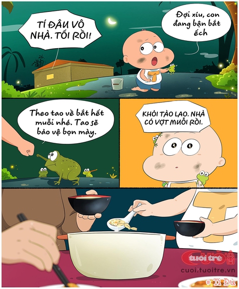 Thằng Tí diệt muỗi bằng... cháo ếch Singapore - Ảnh 1. Thằng Tí diệt muỗi bằng... cháo ếch Singapore - Ảnh 1.