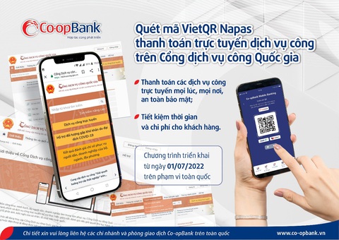 Cùng Co-opBank Mobile Banking thanh toán trực tuyến trên Cổng dịch vụ công Quốc gia - Ảnh 1. Cùng Co-opBank Mobile Banking thanh toán trực tuyến trên Cổng dịch vụ công Quốc gia - Ảnh 1.