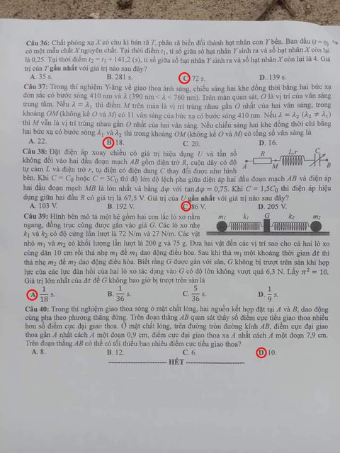 Gợi ý bài giải môn vật lý kỳ thi tốt nghiệp THPT 2022 - Ảnh 4. Gợi ý bài giải môn vật lý kỳ thi tốt nghiệp THPT 2022 - Ảnh 4.