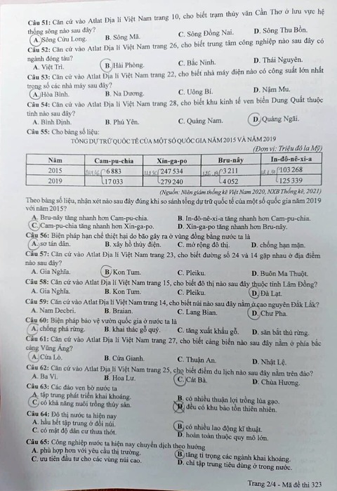 Đề thi địa lý kỳ thi tốt nghiệp THPT 2022 - Ảnh 2. Đề thi địa lý kỳ thi tốt nghiệp THPT 2022 - Ảnh 2.