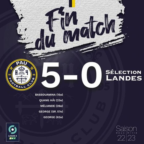 Quang Hải ghi bàn và kiến tạo trong trận thắng 5-0 của Pau FC - Ảnh 1. Quang Hải ghi bàn và kiến tạo trong trận thắng 5-0 của Pau FC - Ảnh 1.