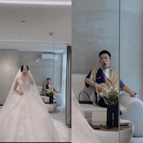 Chồng ngáp sái quai hàm chờ vợ thử váy cưới - Ảnh 5. Chồng ngáp sái quai hàm chờ vợ thử váy cưới - Ảnh 5.
