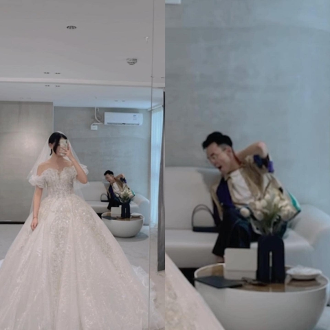 Chồng ngáp sái quai hàm chờ vợ thử váy cưới - Ảnh 6. Chồng ngáp sái quai hàm chờ vợ thử váy cưới - Ảnh 6.