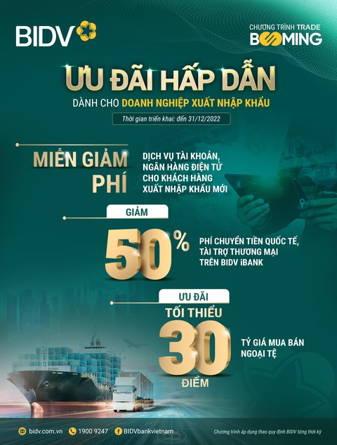 BIDV tặng nhiều ưu đãi hấp dẫn cho doanh nghiệp xuất nhập khẩu - Ảnh 1. BIDV tặng nhiều ưu đãi hấp dẫn cho doanh nghiệp xuất nhập khẩu - Ảnh 1.