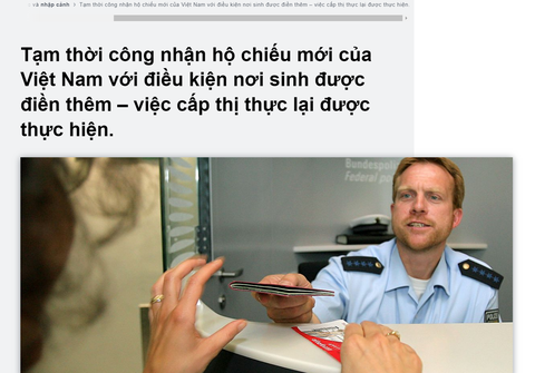 Người Việt có hộ chiếu mẫu mới chưa thể xin visa loại nào của Đức? - Ảnh 1. Người Việt có hộ chiếu mẫu mới chưa thể xin visa loại nào của Đức? - Ảnh 1.