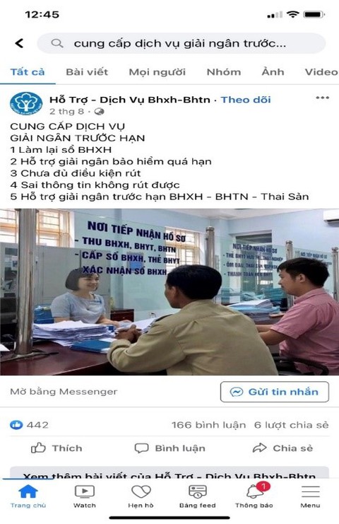 Mạo danh bảo hiểm xã hội để lừa đảo ‘xử lý thủ tục quá hạn’ qua Facebook, Zalo - Ảnh 1. Mạo danh bảo hiểm xã hội để lừa đảo ‘xử lý thủ tục quá hạn’ qua Facebook, Zalo - Ảnh 1.
