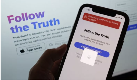 Mạng xã hội Truth Social của ông Trump lỗ nặng - Ảnh 1. Mạng xã hội Truth Social của ông Trump lỗ nặng - Ảnh 1.