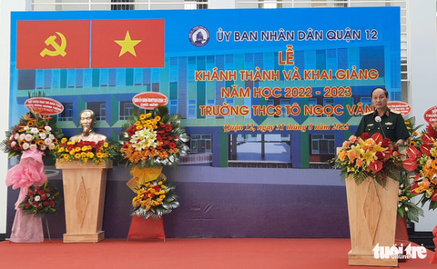 Quận 12 khánh thành trường mới đủ chỗ cho 1.800 học sinh - Ảnh 3. Quận 12 khánh thành trường mới đủ chỗ cho 1.800 học sinh - Ảnh 3.