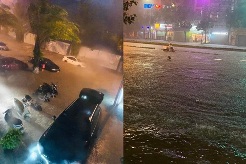 3 người ở Lào Cai bị thương do sét đánh, 60 ôtô, xe máy bơi trong nước - Ảnh 1. 3 người ở Lào Cai bị thương do sét đánh, 60 ôtô, xe máy bơi trong nước - Ảnh 1.