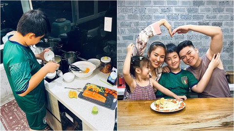 Ảnh vui sao Việt 8-8: Con trai Lê Phương làm món ngon mừng ngày cưới bố mẹ - Ảnh 1. Ảnh vui sao Việt 8-8: Con trai Lê Phương làm món ngon mừng ngày cưới bố mẹ - Ảnh 1.