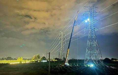 EVNNPT thi công di dời đường dây truyền tải để thi công cao tốc Bắc - Nam - Ảnh 3. EVNNPT thi công di dời đường dây truyền tải để thi công cao tốc Bắc - Nam - Ảnh 3.