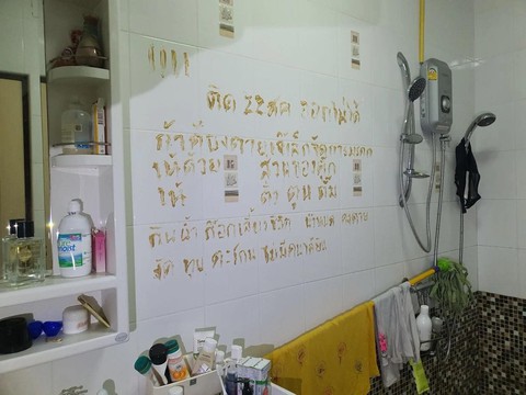 Người phụ nữ dùng mỹ phẩm viết di chúc lên tường nhà tắm - Ảnh 2. Người phụ nữ dùng mỹ phẩm viết di chúc lên tường nhà tắm - Ảnh 2.