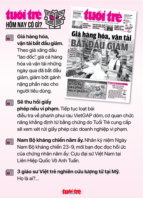 Tin sáng 23-9: Khôi phục tuyến xe buýt chợ Bến Thành đi khu du lịch Đại Nam - Ảnh 7. Tin sáng 23-9: Khôi phục tuyến xe buýt chợ Bến Thành đi khu du lịch Đại Nam - Ảnh 7.