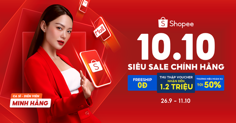 10.10 Siêu Sale Chính Hãng - Mua hàng hiệu siêu ưu đãi trên Shopee - Ảnh 1. 10.10 Siêu Sale Chính Hãng - Mua hàng hiệu siêu ưu đãi trên Shopee - Ảnh 1.