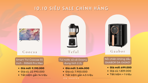 10.10 Siêu Sale Chính Hãng - Mua hàng hiệu siêu ưu đãi trên Shopee - Ảnh 2. 10.10 Siêu Sale Chính Hãng - Mua hàng hiệu siêu ưu đãi trên Shopee - Ảnh 2.