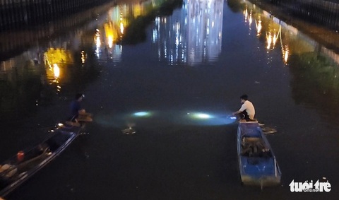 Xuyệt điện lại tung hoành, ‘càn quét’ cá trên kênh Nhiêu Lộc - Thị Nghè - Ảnh 3. Xuyệt điện lại tung hoành, ‘càn quét’ cá trên kênh Nhiêu Lộc - Thị Nghè - Ảnh 3.