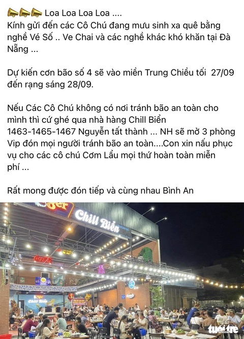 Nhiều người Đà Nẵng nhường nhà của mình cho người dân đến trú bão - Ảnh 5. Nhiều người Đà Nẵng nhường nhà của mình cho người dân đến trú bão - Ảnh 5.