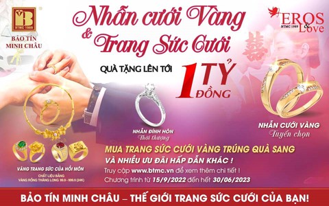 Đón mùa cưới cùng siêu ưu đãi tới 1 tỉ đồng tại Bảo Tín Minh Châu - Ảnh 1. Đón mùa cưới cùng siêu ưu đãi tới 1 tỉ đồng tại Bảo Tín Minh Châu - Ảnh 1.