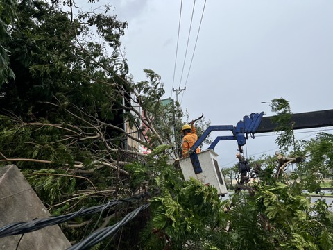 Ngành điện miền Trung căng mình khôi phục lại lưới điện ngay sau bão tan - Ảnh 1. Ngành điện miền Trung căng mình khôi phục lại lưới điện ngay sau bão tan - Ảnh 1.