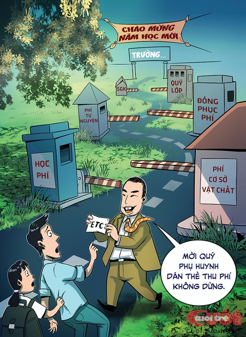 Phụ huynh được dán thẻ thu phí không dừng - Ảnh 1. Phụ huynh được dán thẻ thu phí không dừng - Ảnh 1.