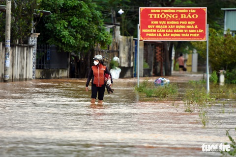 Nước từ đầu nguồn cuồn cuộn đổ về, hàng trăm hộ dân TP Biên Hòa ngập sâu - Ảnh 4. Nước từ đầu nguồn cuồn cuộn đổ về, hàng trăm hộ dân TP Biên Hòa ngập sâu - Ảnh 4.