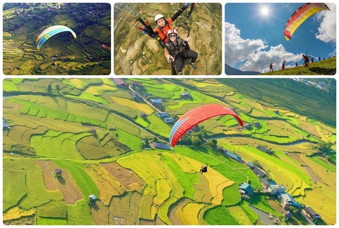 Dịp lễ 30-4: Tour đường bộ, tour nước ngoài đông khách - Ảnh 1. Bay dù lượn ở Mù Cang Chải
