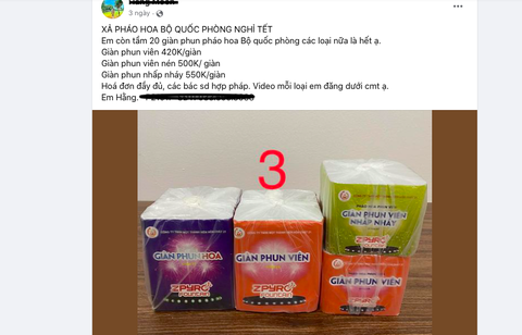 Pháo hoa Z121 bán trên mạng là trái quy định, gọi ngay 1800.6838 - Ảnh 1. Pháo hoa Z121 bán trên mạng là trái quy định, gọi ngay 1800.6838 - Ảnh 1.