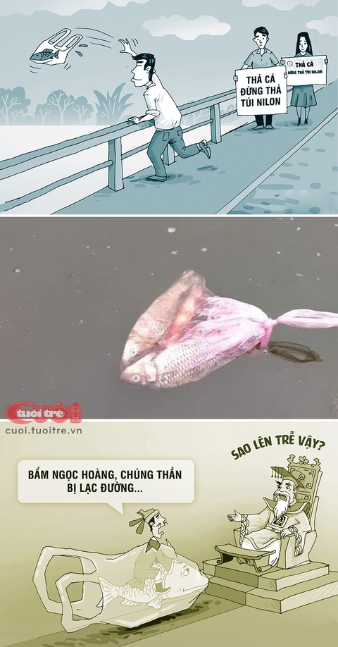 Tội nghiệp ông Táo chầu Trời trong bịch ni lông - Ảnh 1. Tội nghiệp ông Táo chầu Trời trong bịch ni lông - Ảnh 1.