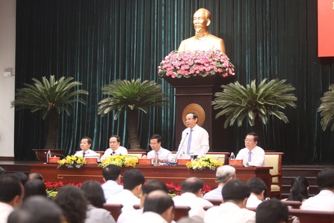 Đồng chí Nguyễn Văn Nên, Uỷ viên Bộ Chính trị, Bí thư Thành ủy Thành phố Hồ Chí Minh phát biểu tại hội nghị Ảnh: TTXVN Đồng chí Nguyễn Văn Nên, Uỷ viên Bộ Chính trị, Bí thư Thành ủy Thành phố Hồ Chí Minh phát biểu tại hội nghị Ảnh: TTXVN