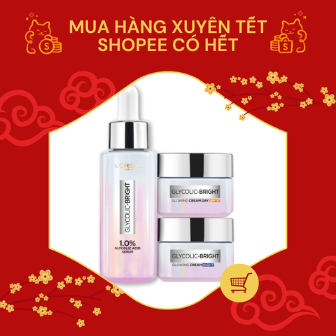 Đừng quên nuôi dưỡng làn da với bộ sản phẩm serum, kem ban ngày và ban đêm Glycolic Bright L'Oreal Paris để diện mạo luôn rạng ngời, tươi tắn trong năm mới Đừng quên nuôi dưỡng làn da với bộ sản phẩm serum, kem ban ngày và ban đêm Glycolic Bright L'Oreal Paris để diện mạo luôn rạng ngời, tươi tắn trong năm mới