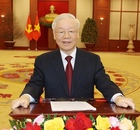 Tổng bí thư Nguyễn Phú Trọng chúc Tết toàn dân - Ảnh 1. Tổng bí thư Nguyễn Phú Trọng chúc Tết toàn dân - Ảnh 1.