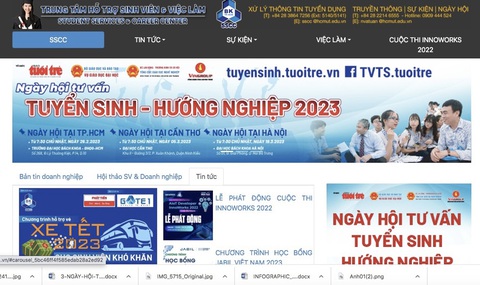 Trang web nhận đăng ký trực tuyến gian tư vấn tại các ngày hội tư vấn tuyển sinh - hướng nghiệp năm 2023 - Ảnh chụp màn hình Trang web nhận đăng ký trực tuyến gian tư vấn tại các ngày hội tư vấn tuyển sinh - hướng nghiệp năm 2023 - Ảnh chụp màn hình