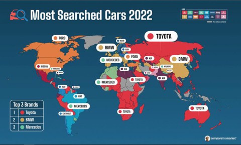 Toyota được cư dân mạng tìm kiếm nhiều nhất, BMW hot hơn cả Mercedes-Benz - Ảnh 2. Toyota được cư dân mạng tìm kiếm nhiều nhất, BMW hot hơn cả Mercedes-Benz - Ảnh 2.