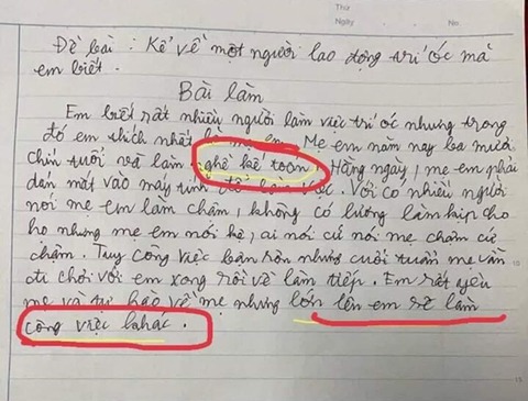 Bài văn tả mẹ làm kế toán khiến dân mạng cười ngất - Ảnh 1. Bài văn tả mẹ làm kế toán khiến dân mạng cười ngất - Ảnh 1.