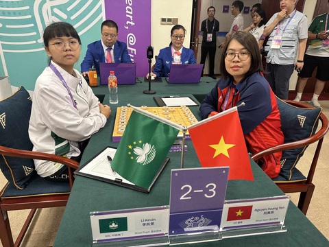 Asiad 19 ngày 1-10: Cờ tướng vào chung kết gặp Trung Quốc - Ảnh 1. Tuyển cờ tướng Việt Nam đã vượt qua Macau - Ảnh: H.Đ