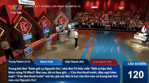 Chung kết Đường lên đỉnh Olympia: 'Giá mà câu hỏi và cố vấn chuẩn hơn' - Ảnh 2. Câu hỏi về lĩnh vực văn học Đường lên đỉnh Olympia gây tranh cãi - Ảnh chụp màn hình