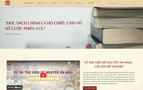 Trang chủ của Thư viện số Nguyễn An Ninh - Ảnh: HỒ LAM Trang chủ của Thư viện số Nguyễn An Ninh - Ảnh: HỒ LAM