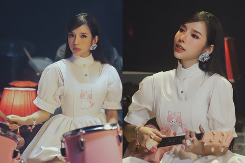 LyLy không chỉ luyện hát live mà còn học chơi nhạc cụ để phát triển khả năng trình diễn - Ảnh: NVCC LyLy không chỉ luyện hát live mà còn học chơi nhạc cụ để phát triển khả năng trình diễn - Ảnh: NVCC