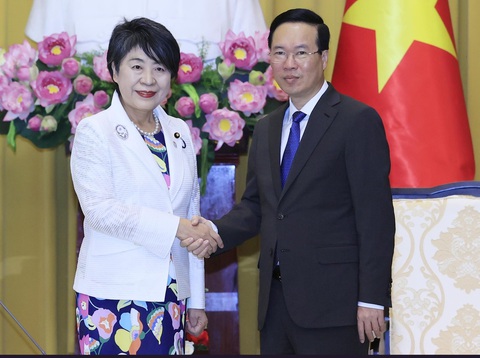 Chủ tịch nước: Việt Nam - Nhật Bản nhiều dư địa cho quan hệ phát triển mạnh hơn nữa - Ảnh 1. Chủ tịch nước Võ Văn Thưởng tiếp Ngoại trưởng Nhật Bản Kamikawa Yoko - Ảnh: TTXVN
