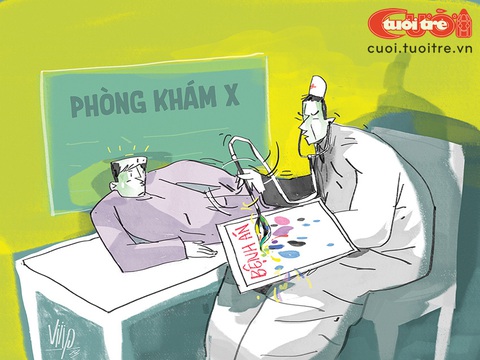 Phòng khám 'vẽ bệnh' khiến bệnh nhân cháy túi - Ảnh 1. Phòng khám "vẽ bệnh" khiến bệnh nhân cháy túi - Tranh: Viiip