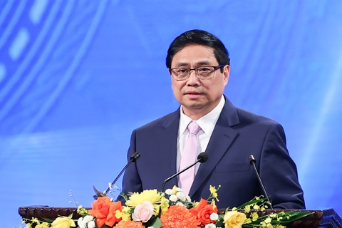 110 tác phẩm đạt Giải thưởng thông tin đối ngoại lần IX - Ảnh 1. Thủ tướng Phạm Minh Chính phát biểu tại lễ trao giải Giải thưởng toàn quốc về thông tin đối ngoại lần IX - Ảnh: Cổng thông tin điện tử Chính phủ