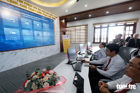 Vận hành Trung tâm điều hành thông minh IOC tỉnh Lâm Đồng - Ảnh 3. Phòng điều hành hệ thống dữ liệu của UBND tỉnh Lâm Đồng - Ảnh: M.V.