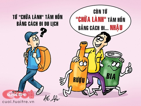 Đu trend 'chữa lành' - Ảnh 2. Chữa lành tâm hồn - Tranh: Hữu Lộc