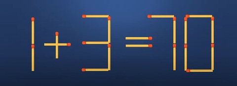 Thử tài IQ: Di chuyển một que diêm để 1+3=70 thành phép tính đúng - Ảnh 1.
