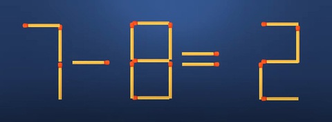 Thử tài IQ: Di chuyển một que diêm để 7-8=2 thành phép tính đúng - Ảnh 1.