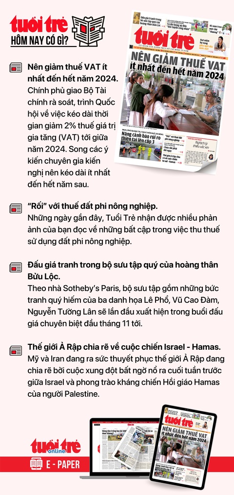 Tin tức sáng 14-10: Hà Nội dừng phát hành thẻ bảo hiểm y tế giấy; TP.HCM đổi mới buýt để hút khách - Ảnh 4. Tin tức đáng chú ý trên Tuổi Trẻ nhật báo ngày 14-10. Để đọc Tuổi Trẻ báo in phiên bản E-paper, mời bạn đăng ký Tuổi Trẻ Sao TẠI ĐÂY