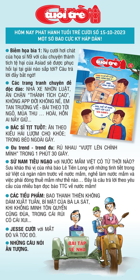 Tin tức sáng 15-10: - Ảnh 1. Tin tức chính trên Tuổi Trẻ Cười số 15-10-2023