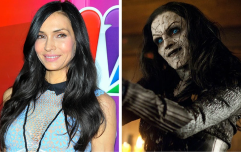 12 ngôi sao Hollywood hoàn toàn 'biến mất' vì vai diễn của mình - Ảnh 8. "Nàng Jean" trong X-men Famke Janssen xuất hiện với gương mặt đậm chất "kinh dị Mỹ" trong vai Muriel của Hansel and Gretel (2013)