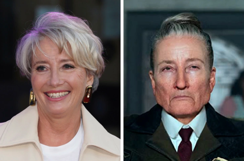 12 ngôi sao Hollywood hoàn toàn 'biến mất' vì vai diễn của mình - Ảnh 7. Emma Thompson làm vị hiệu trưởng hư cấu của Trường tiểu học Crunchem Hall trong phim Matilda the Musical (2022)